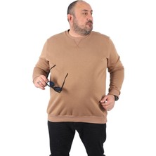 Starbattal Büyük Beden Sweatshirt V Design 22742 S.kahve