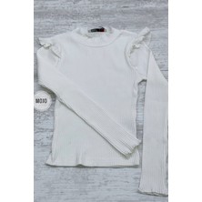 Mojo Kız Çocuk Omuzdan Fırfırlı Kaşkorse Body 3449 Krem