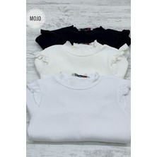 Mojo Kız Çocuk Omuzdan Fırfırlı Kaşkorse Body 3449 Krem