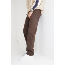 Difransel Likrasız Bol Paça Kahverengi Baggy Pantolon