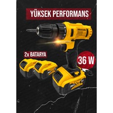 Maxstar Turbo Tools 24 V 5000 Ma 2 Li-Ion Çift Akülü Profesyonel Vidalama Şarjlı Matkap