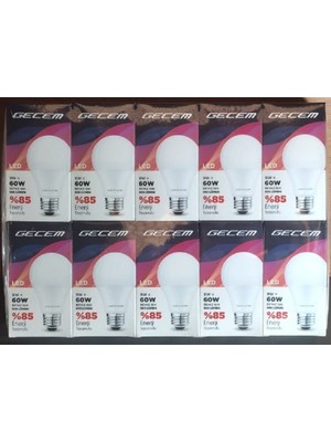 Gecem 9 W Led Ampul 10'lu Paket Beyaz Işık - 10'lu Paket