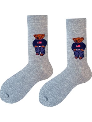 Lara Çorap 4'lü Teddy Ayıcık Desenli Renkli Çorap