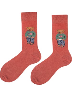 Lara Çorap 4'lü Teddy Ayıcık Desenli Renkli Çorap