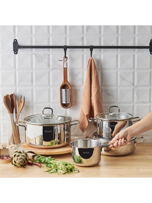 Emsan Cocinero 7 Parça Çelik Tencere Seti