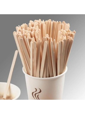 Merpak Ambalaj Tahta Karıştırıcı Ahşap Çay Kahve Karıştırıcı 500'lü