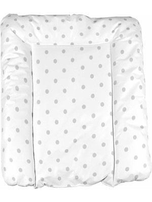 Baby'ness Elyaf Dolgulu Pvc Alt Değiştirme Minderi 50x70cm Sıvı Geçirmez Leke Tutmaz Puantiyeli Gri