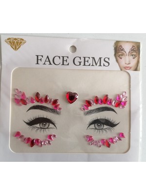 Enhavalı  Kendinden Yapışkanlı Yüz Taşı Sticker Face Gems Model Model 14