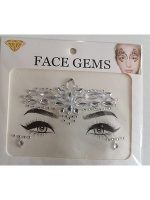 Enhavalı Kendinden Yapışkanlı Yüz Taşı Sticker Face Gems Model Model 13