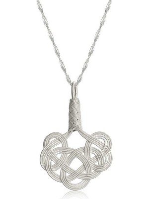 Gumush Gümüş Kazaziye Örgü Kadın Kolye