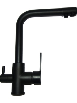 Nanorip Mars, Siyah Eviye Bataryası, 3 Fonksiyonlu Musluk (Sıcak,soğuk,arıtma)