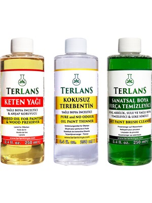 Terlans Yağlı Boya Seti Yardımcı Malzemeler 3 x 250 ml