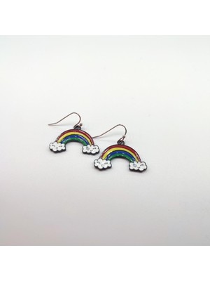 Tedz Collection Bulutlu Gökkuşağı Pin Küpe