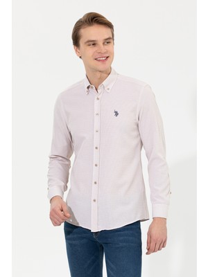U.S. Polo Assn. Erkek Sahra Desenli Gömlek 50262337-VR130