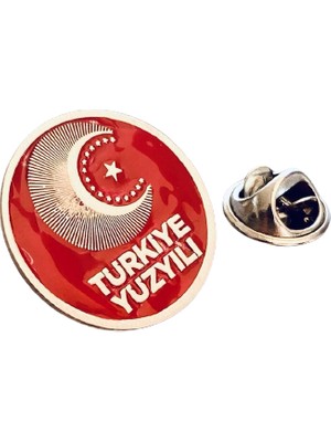 Kuyumcudan Türkiye Yüzyılı Kırmızı Gümüş Yaka Rozeti