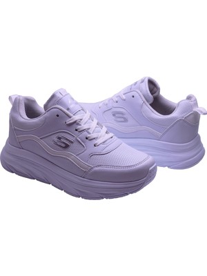 Ispartalılar 8888 Full Ortopedik Siyah Beyaz Yüksek Taban Kadın Spor Ayakkabı SUYA DAYANIKLI