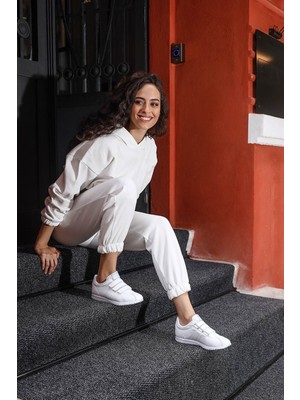 Jump Ju26835 Cırtlı Kadın Spor Ayakkabı Beyaz
