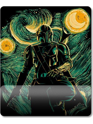 Pixxa The Mandalorian Yıldızlı Gece Starry Night - Star Wars Bilek Destekli Mousepad Model - 1