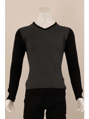 Piserro Slim Fit Yünlü Desenli Spor Triko