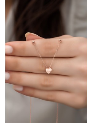 Nereze 925 Ayar Gümüş Top Zincir Kalp Ritmi Kolye