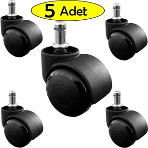 Ofis Koltuk Sandalye Tekerleği 50 mm Pimli 5 Adet Koltuk Sandalye Tekerleği 50 mm Pimli