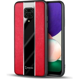 Xiaomi Redmi Note 9 Pro Max Kılıf Zebana Premium Deri Kılıf Kırmızı