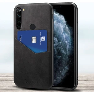Xiaomi Redmi Note 8 Kılıf Zebana Cepli Nubuk Kılıf Siyah