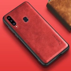 Samsung Galaxy A20S Kılıf Zebana Lüx Deri Kılıf Kırmızı
