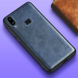 Samsung Galaxy A10S Kılıf Zebana Lüx Deri Kılıf Mavi