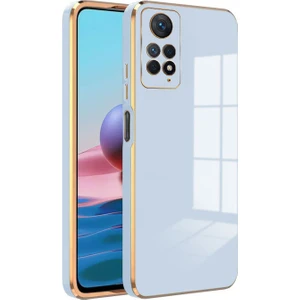 Xiaomi Redmi Note 11 Kılıf Golden Silikon Kılıf Açık Mavi
