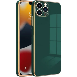 Apple iPhone 12 Pro Max Kılıf Golden Silikon Kılıf Yeşil
