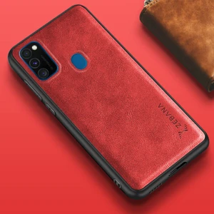 Samsung Galaxy M30S Kılıf Zebana Lüx Deri Kılıf Kırmızı