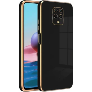 Xiaomi Redmi Note 9 Pro Kılıf Golden Silikon Kılıf Siyah