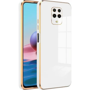 Xiaomi Redmi Note 9 Pro Kılıf Golden Silikon Kılıf Beyaz
