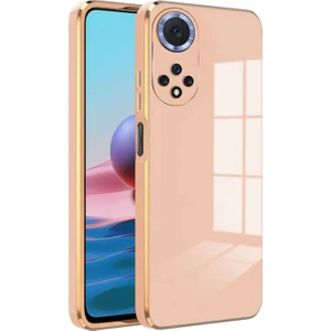 Huawei Honor 50 Kılıf Golden Silikon Kılıf Rose Gold