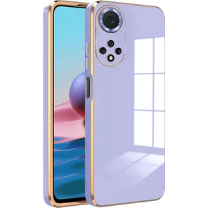 Huawei Honor 50 Kılıf Golden Silikon Kılıf Lila