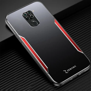 Xiaomi Redmi Note 9 Kılıf Zebana Metal Mitras Kılıf (Silikon Kenar) Kırmızı