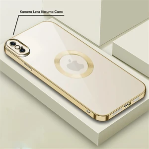 Apple iPhone Xs Kılıf Zebana Glint Silikon Kılıf Gold