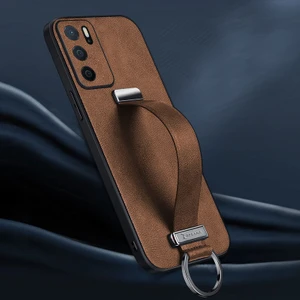 Oppo A16 Kılıf Zebana Classic Deri Kılıf Kahverengi