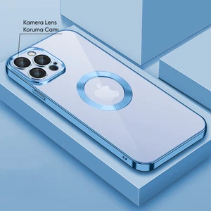 Apple iPhone 14 Pro Kılıf Zebana Glint Silikon Kılıf Açık Mavi