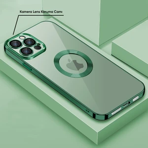 Apple iPhone 14 Pro Max Kılıf Zebana Glint Silikon Kılıf Yeşil