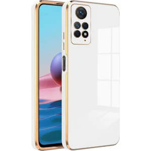 Xiaomi Redmi Note 11 Kılıf Golden Silikon Kılıf Beyaz