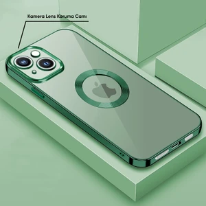 Apple iPhone 14 Plus Kılıf Zebana Glint Silikon Kılıf Yeşil