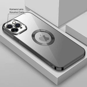 Apple iPhone 11 Pro Max Kılıf Zebana Glint Silikon Kılıf Siyah