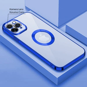 Apple iPhone 11 Pro Max Kılıf Zebana Glint Silikon Kılıf Mavi