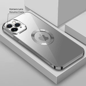 Apple iPhone 11 Pro Max Kılıf Zebana Glint Silikon Kılıf Gri