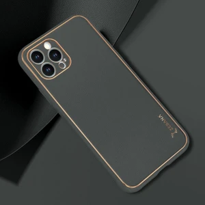 Apple iPhone 12 Pro Kılıf Zebana Gold Design Deri Kılıf Yeşil