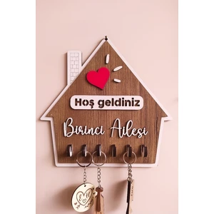 Home Trend Aile Isimli Ahşap Anahtarlık Askısı