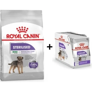 Royal Canin Mini Sterilised Kısır Köpek Maması 3 kg + 12 Adet Yaş Mama