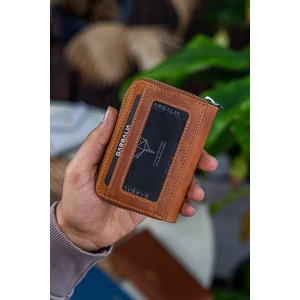 Clovis Hakiki Deri Fermuar Kilitli Akordiyon Kartlık